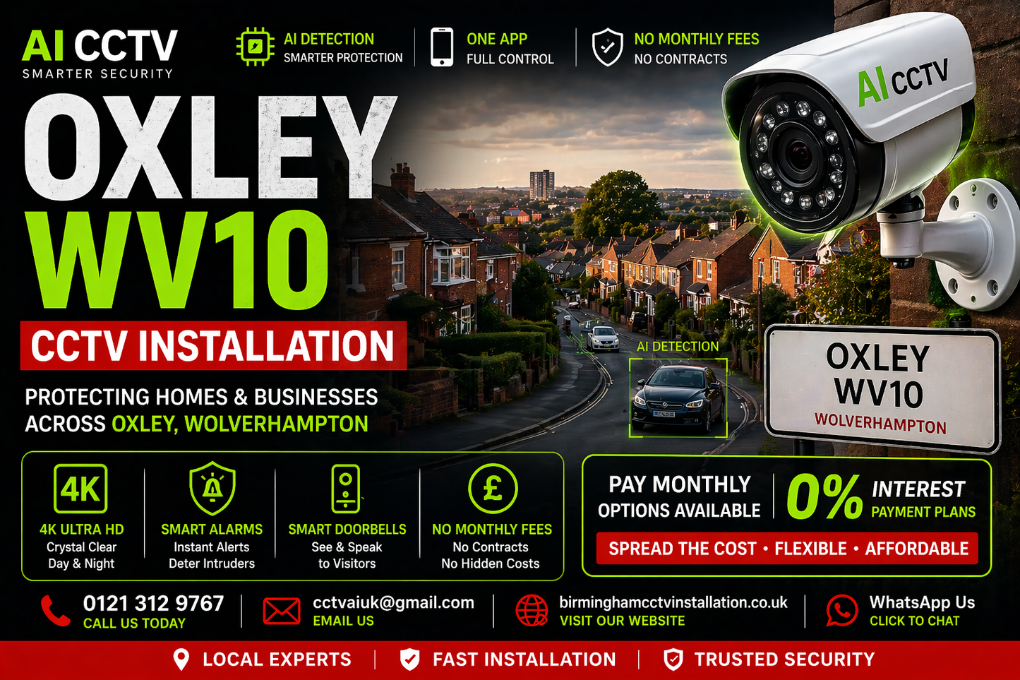 CCTV Installation Oxley WV10 | Pay Monthly